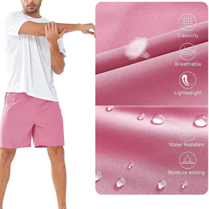 กางเกงกีฬาขาสั้นพรีเมียมสำหรับผู้ชาย แห้งเร็ว เหมาะสำหรับฟิตเนส วิ่ง ออกกำลังกาย มีกระเป๋าซิป เอวยางยืด รับผลิตแบบ OEM ODM ขายส่งจำนวนมาก - Product Image 2