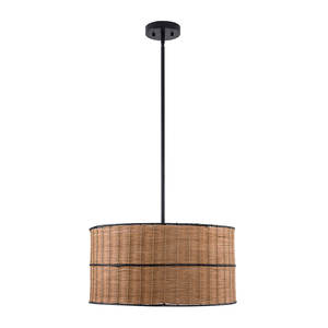 4-Light Drum Rattan Weaving <b>Chandelier</b> Elegant Living Room Furniture <b>for</b> <b>Bedroom</b> Decor - Product Image 6