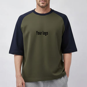 Camisetas de Hombre Extra Grandes a la Moda, con Logotipo Bordado Personalizado, Cuello Redondo, Manga Corta, 100% Algodón, Estilo Hip Hop, Antiarrugas y Transpirables - Product Image 4