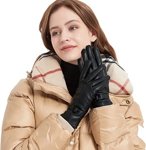 Gants en cuir véritable pour femmes Gants de saison d'hiver de conduite souple/Gants en cuir de mode pour femmes en cuir véritable - Product Image 2