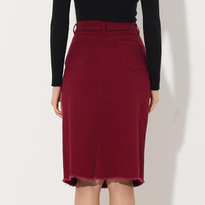 Faldas Cargo de Verano de Alta Calidad para Mujer, Faldas Largas de Mezclilla con Múltiples Bolsillos, Cintura Alta, Corte Ajustado y Abertura Lateral - Product Image 4