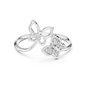 Anillo de Diamantes Cultivados en Laboratorio, Redondos, en Oro Blanco de 14K para Mujer |   Ropa de Oficina |   Diamante Cultivado Nuevo - Product Image 1