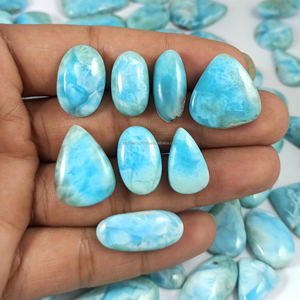 Larimar bleu naturel, cabochon de pierre précieuse en vrac, qualité supérieure, tailles personnalisables, lot en gros, formes variées pour la bijouterie - Product Image 1