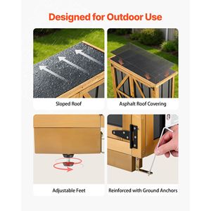 Caseta de Almacenamiento para Exteriores de 46.06" X 62.99", Caseta de Madera y Metal para Herramientas de Jardín con Puertas con Cerradura, Techo Inclinado Impermeable - Product Image 3