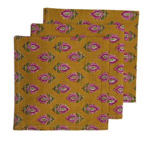 Servilleta de Mesa de Algodón Hecha a Mano con Estampado Floral, 100% Algodón, Desechable, Personalizable, para Reuniones Festivas, Hecha a Mano en India - Product Image 5