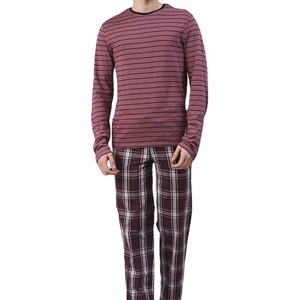 <span class=keywords><strong>Pigiama</strong></span> da <span class=keywords><strong>uomo</strong></span> con stampa in stile classico Casual a maniche lunghe lavorato a maglia 100% <span class=keywords><strong>cotone</strong></span> per <span class=keywords><strong>pantaloncini</strong></span> con stampa personalizzata - Product Image 1