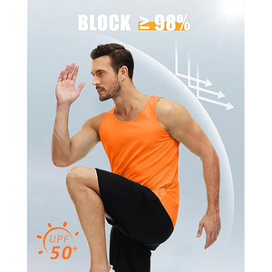 Camiseta deportiva sin mangas para hombre, de algodón elástico transpirable con spandex, para entrenamiento muscular. - Product Image 3