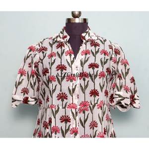 Nouvelle Robe d'été pour Femme, Design Vintage, Imprimé Floral, Manches Courtes, Coton, Longueur Midi, avec Ceinture, Vente en Gros et Fabrication - Product Image 2