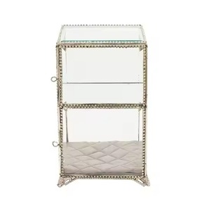 Elegant Metal & Glass Jewelry <b>Box</b> Decorative <b>Trinket</b> Case for Rings Earrings Necklace Bracelet Home Vanity Display - Product Image 4