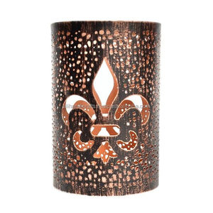 White Round Die Cut <b>Lantern</b> Votive Candle Holder with Interior <b>Copper</b> Finish for Hom Decor Other Event Festivals - Product Image 2