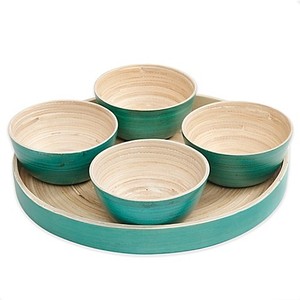 Cuenco de bambú Vietnam hecho a mano laca natural cuenco para servir ligero duradero regalo listo para ensalada fideos o frutas - Product Image 1