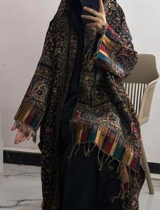 Premium Formal Solid Pashmina Abaya <b>Set</b> Matching Shawl | Winter-Weight Ankle-Length Long Sleeve <b>Modest</b> Gown | Elegant - Product Image 2