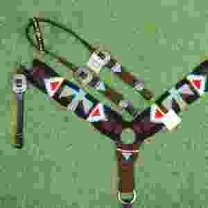 Juego de aparejos para caballo Thunder Bird Mohair con cuero argentino, cintura de 32 pulgadas - Product Image 3