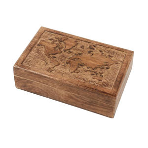 Caja de Almacenamiento Estilo Vintage, Cofre de Madera Bohemio, Caja de Almacenamiento Tallada Tradicional, Cofre de Recuerdos Estilo Campestre - Product Image 1
