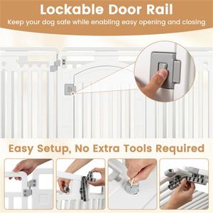 Recinto per Animali Domestici in HDPE a 8 Pannelli Bianco con Porta Bloccabile e Configurazioni Multiple (Casa Ottagonale Quadrata) Dimensioni 50"x50"x32" - Product Image 6