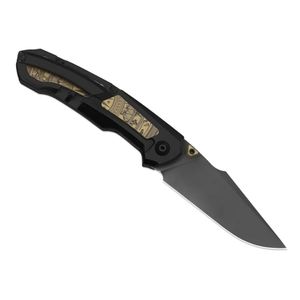 Couteaux pliants classiques avec lame à bord plat et tranchant, manche à motifs durable et design compact et portable pour le camping et la randonnée - Product Image 2