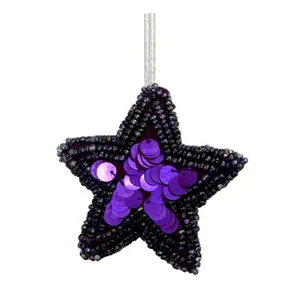 Purple Star ornamento decorativo da appendere di lusso per eventi di natale e decorazioni per feste fatte a mano