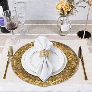 Assiette de présentation de luxe dorée, ronde, décorative, accessoire de table de banquet - Product Image 2