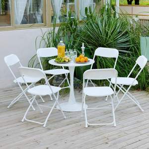 Silla Plegable Moderna de Acero Inoxidable con Diseño en Relieve, Relleno de Plástico, Asiento Resistente para Exteriores, Jardín y Playa - Product Image 1