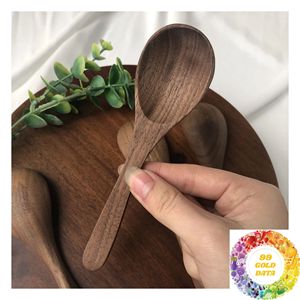 Cuillère de cuisine artisanale en bois de noyer, à grain naturel, pour remuer, cuire, servir et usage domestique en cuisine - Product Image 1