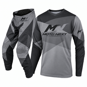 Tenue de motocross pour homme, manches longues, imprimé par sublimation, couleurs contrastées, séchage rapide, 100% polyester, toutes saisons, en vente - Product Image 1