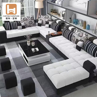 Canapé en tissu moderne et minimaliste pour salon, cadre solide de style nordique avec rembourrage en éponge, combinaison de meubles de canapé d'angle