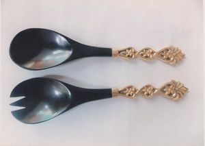 Juego de cuchara de servidor de cubiertos de acero inoxidable con cuerno de buey más vendido, fabricante indio, servidor de ensalada de decoración de comedor de lujo de acero espejo - Product Image 5