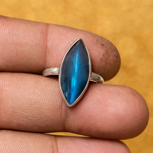 Natural Labradorite Marquise Faceted <b>Ring</b> 925 Sterling <b>Silver</b> Rose Gold Yellow Gold Plated Handmade Gemstone <b>Ring</b> for <b>Men</b> Her - Product Image 5
