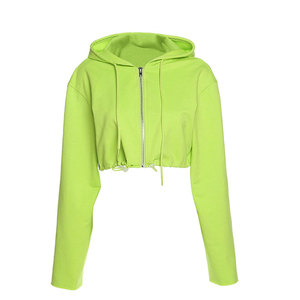 Sudadera con Capucha para Mujer, Diseño 2026, Top Corto, Ligera, Informal, de Moda, Mezcla de Algodón, OEM, ODM, Venta al Por Mayor - Product Image 1