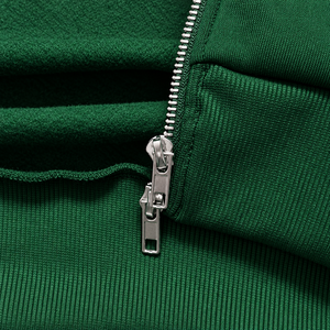 Men's Green <b>Zip</b>-Up <b>Hoodie</b> Oversized Fleece Sweatshirt With Kangaroo <b>Pocket</b> Casual Autumn Wear - Product Image 4