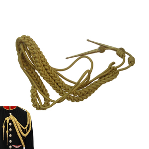 Red <b>Braided</b> Aiguillette <b>Cord</b> with Gold Tips for Uniform Garment Classical Style Strand Metallic - Product Image 4