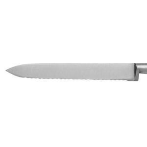 Silver Serrated Blade Kitchen Knives with Black Three Rivet Handle for Precise <b>Tomato</b> Slicing Fruit Cutting and Home Meal - Product Image 2