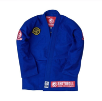 Kimono de Jiu Jitsu Azul Shoyorol Premium, 100% Algodón, Uniforme de Competición, Tallas Personalizadas A0/A5, Transpirable, BJJ Gi