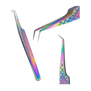 Pinzas de Extensión de Pestañas de Acero Inoxidable de Alta Calidad con Logotipo Personalizado Gratuito, Duraderas y Precisas de 10 mm, para Volumen de Pestañas - Product Image 1