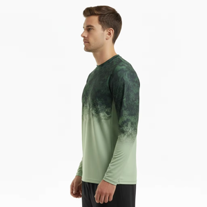 Camiseta de Manga Larga Personalizada, Poliéster y Elastano, Transpirable, de Secado Rápido, Diseño Degradado, Proveedor Mayorista OEM ODM - Product Image 4