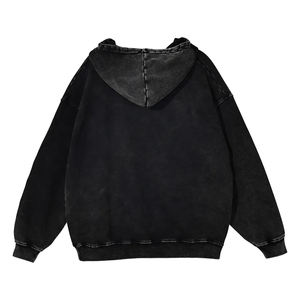 Sweats à capuche tendance pour hommes, épais, effet vieilli, vente en gros, coupe oversize, délavé à la pierre, effet soleil, impression de logo personnalisé - Product Image 2