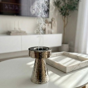 Hand-Made <b>Sandalwood</b> <b>Incense</b> Burner With Metal Clasp And Perforated Cone Top For Aromatic Use - Product Image 4
