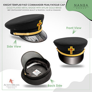 หมวกทหารพรานอัศวินเมสันคุณภาพสูง ประดับตราทองคำทำมือ - Product Image 3