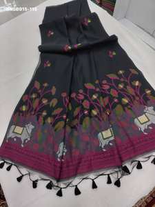 Collection de sari et de chemisiers en coton Muga de qualité supérieure, dernière collection, pour occasions spéciales, avec travail de tissage, fabriqués à Surat. - Product Image 3