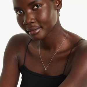 Collar de Cadena de Plata 925 con Diamantes de Moissanita Brillantes, Estilo Elegante y Minimalista, para Mujer, Regalo de Joyería - Product Image 4