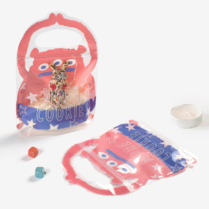 Sac <span class=keywords><strong>à</strong></span> fermeture éclair PET motif monstre mignon pour bonbons, biscuits, nougats, emballage cadeau auto-scellant avec poignée - Product Image 2