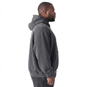 Sweat-shirt à capuche surdimensionné pour homme en polaire, couleur unie, poche kangourou, manches classiques, vêtement décontracté pour l'automne - Product Image 6