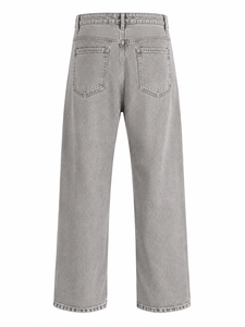 Jean droit gris délavé taille haute en denim coupe droite décontractée pour homme en coton style automne - Product Image 6