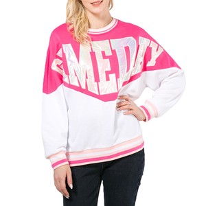 Sudadera Personalizada con Gráficos Rosas y Blancos, Sudadera con Capucha para Mujer, Sudadera de Manga Larga con Letras Holográficas, Ropa Deportiva de Fábrica - Product Image 1