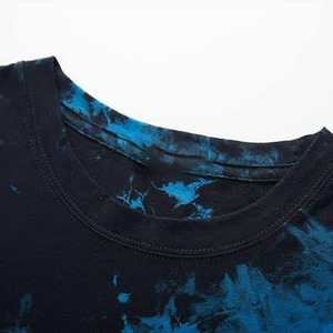 Chemises pour hommes en coton 100% coupe ample, fabrication artisanale, design personnalisé sur toute la surface, imprimé tie-dye et col rond à manches courtes - Product Image 4
