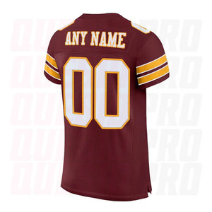 Camiseta de Fútbol Americano Nueva al por Mayor, Estilo Moderno para Hombre, Cuello en V, Informal, Lisa, Holgada, Color Borgoña, Blanco y Dorado - Product Image 2