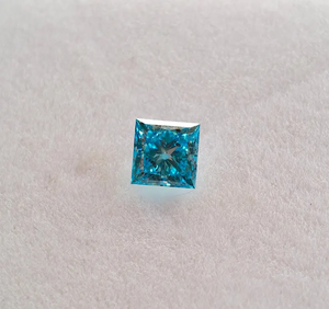 Diamant de laboratoire bleu vif taille princesse 1,00 carat certifié IGI, diamant non monté pour bague de fiançailles, diamant CVD, bague personnalisée - Product Image 3