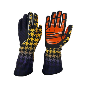 Premium Custom Racing Gloves High Grip Silicone Palm Anti Slip Houndstooth Printed Karting Gloves Touchscreen Mechanics Mittens - Product Image 4