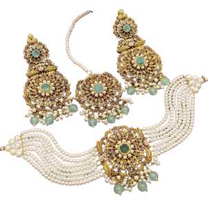 Vente en gros de parures de bijoux pour femmes en acier inoxydable plaqué or de qualité supérieure, 3 pièces, pour les mariages et les occasions de fête - Product Image 1