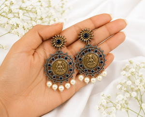 Proveedor Mayorista de Pendientes Bohemios de Plata Oxidada en Dos Tonos, Joyería Hecha a Mano para Mujer, Stock Disponible, Envío Rápido - Product Image 2